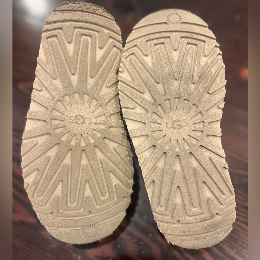 UGG Taz Girls Kids Tan With Teal Suede Slippers Size 13 EUC - Picture 4 of 7
